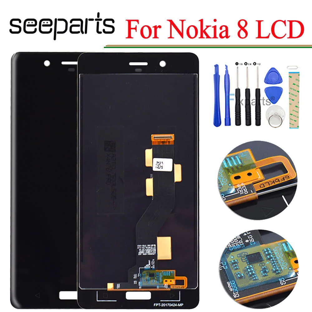 100% Tested Working New For Nokia 8 LCD Display Touch