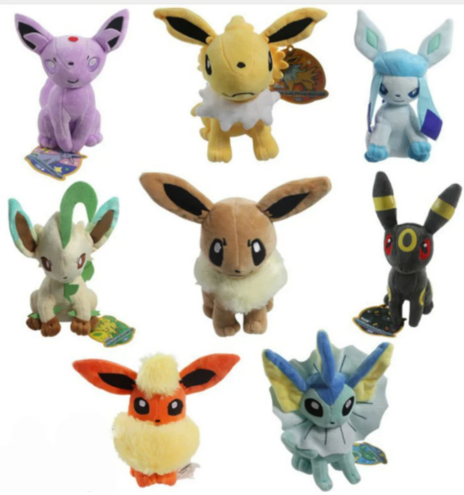 

2018 Free Shipping Plush Umbreon Espeon Glaceon Vaporeon Eevee Plush toy Figures Toys 20cm Soft Stuffed Anime Cartoon Dolls