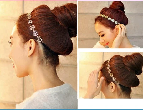 

Fashion New Fashion Women Accessories Hollow Rose Flower Elastic Hair Band Headband A070