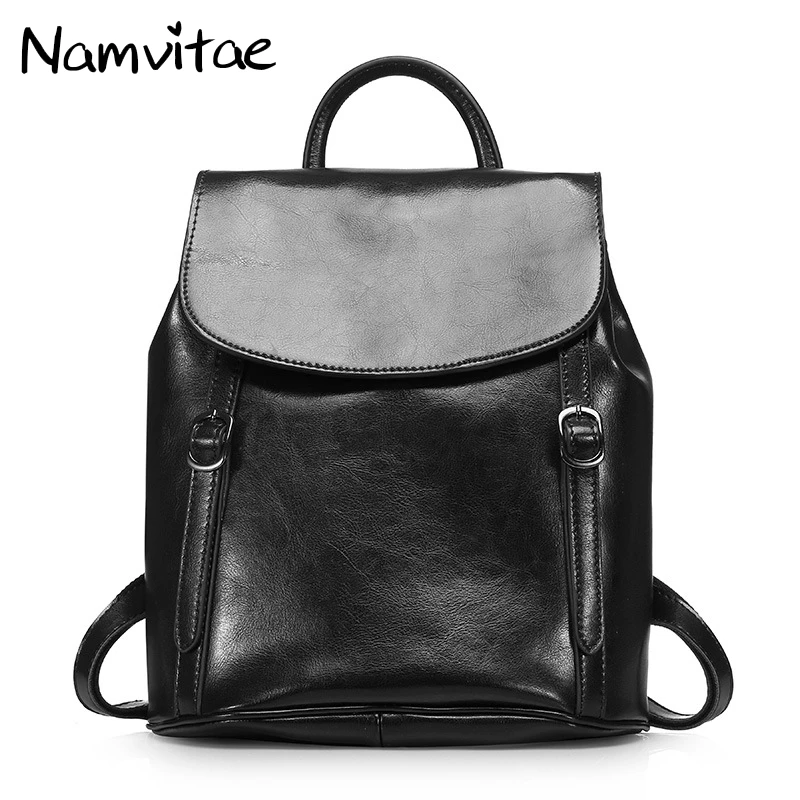 

Namvitae 100% Genuine Cow Leather Backpack Design for Female Travel Bag High Quality Fashion Women Backpack 2018 NEW Trends