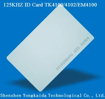 

Factory wholesale 1000pcs/lot TK4100 4102 /EM4100 chip RFID blank card PVC Smart 125KHz rfid card blank