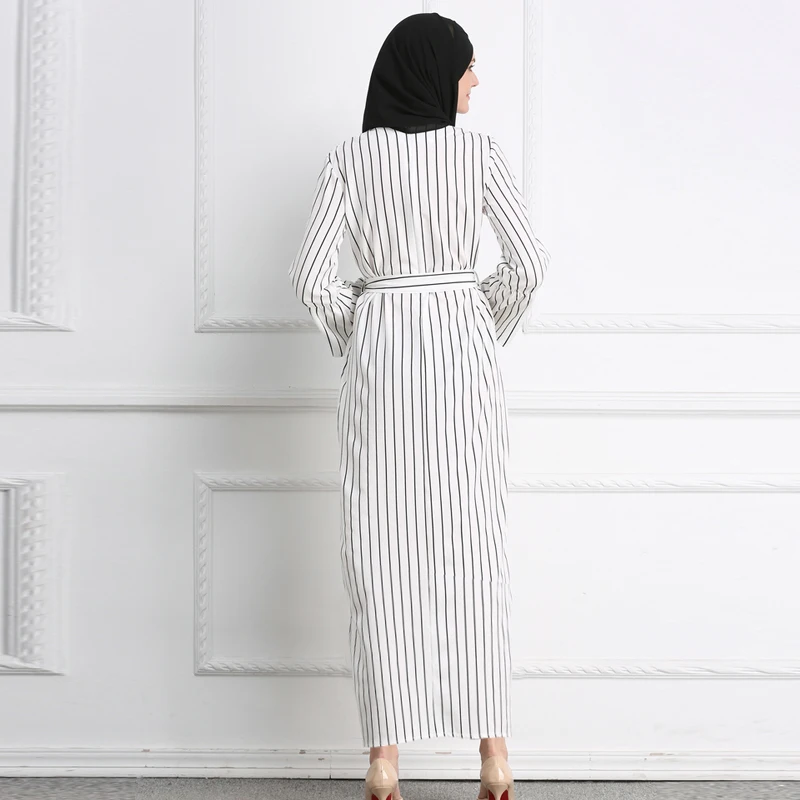 Женское платье кафель в полоску kleid хлопковое для мусульманской