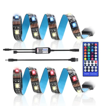 

5V RGBW USB LED Strip Light Tape IR Remote Control Bluetooth APP Control 5050 USB Diode Tape TV Backlight Decoration