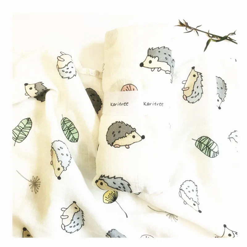 AnimaMuslin одеяло s детское муслиновое одеяло Пеленальное бамбуковое хлопковое детское банное полотенце Пеленальное Одеяло s многофункциональное детское полотенце - Цвет: zm hedhoge