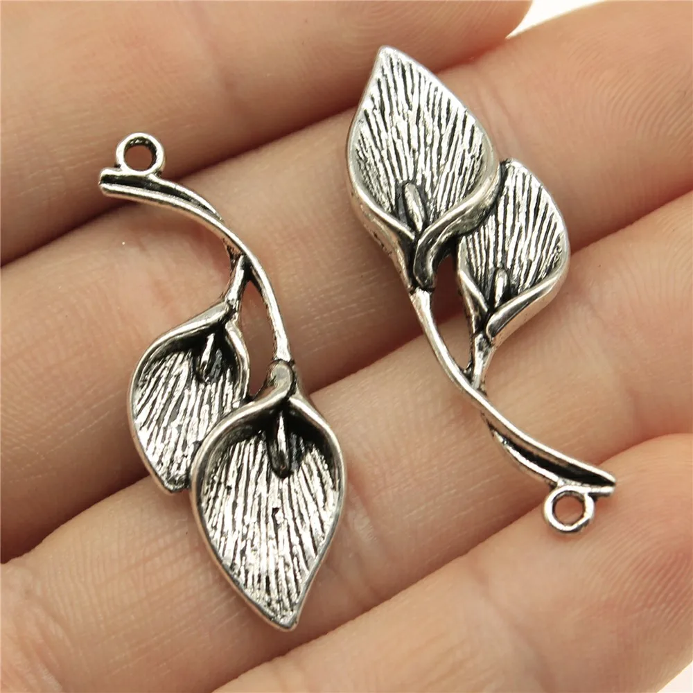 

Calla Lily Charms Pendant Diy Metal Jewelry Making Antique Silver Color 1.6x0.6 inch (40x14mm) 10pcs/lot