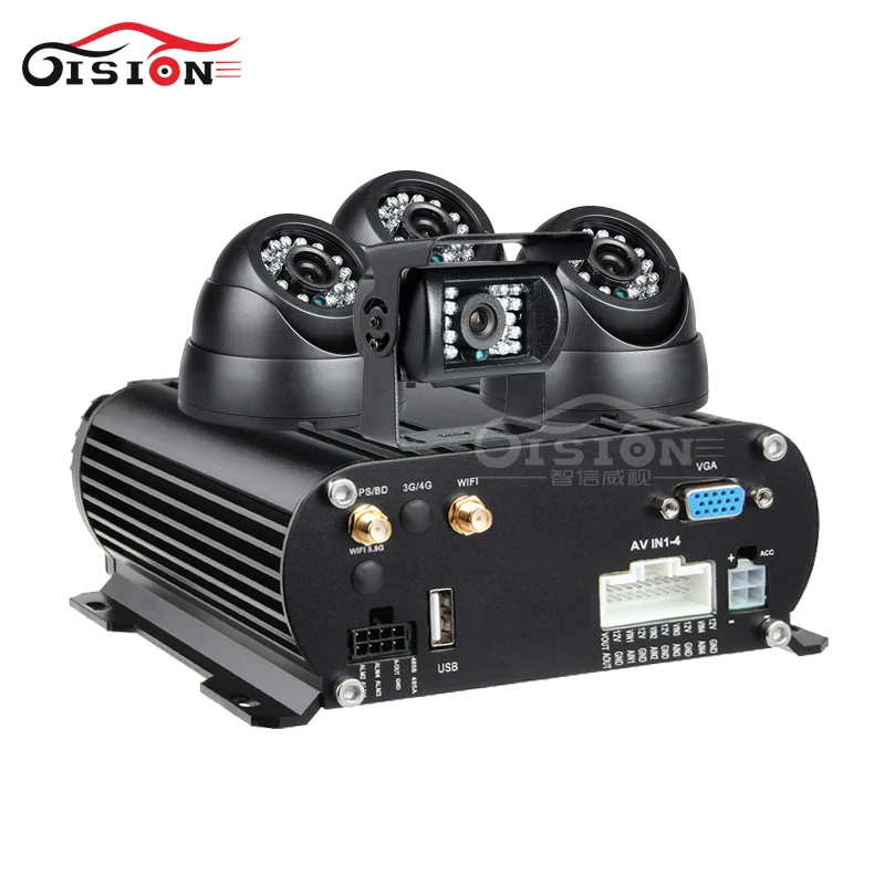 1080P 4CH WIFI + GPS + Disco Duro HDD coche Dvr móvil Dvr + 4 Uds 2.0MP visión nocturna HD cámara C