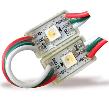 

SK6812-RGBW(cool white) addressable led pixel module;DC5V input;IP68 rated;size:20mm*12mm*4.5mm;0.4W;30pcs a string