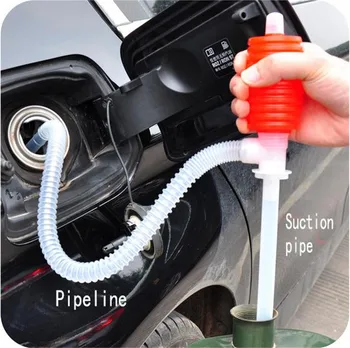

1pcs Portable Car Siphon Hose Gas Oil Water Liquid Transfer Hand Pump Sucker Air Pump Oil Transfer Pump Styling Oil Suction Pipe