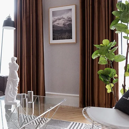 Одноцветные бархатные занавески в скандинавском стиле для гостиной, Затемненные итальянские фланелевые занавески для спальни, занавески на окна, 1 шт - Цвет: 30