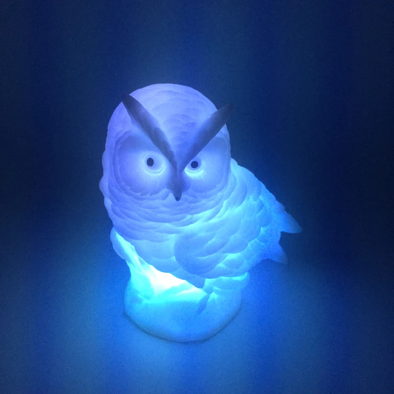 Новое поступление сменный светодиодный ночник Сова мягкий силиконовый 3D