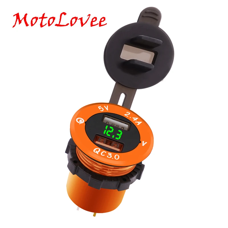 MotoLovee автомобильное быстрое зарядное устройство QC 3 0 адаптер питания двойной USB