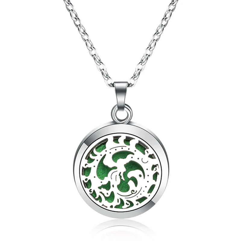 

New Exquisite Fashion Aroma Pendant Essential Oil Diffuser Perfume Locket Necklace Stainless Steel Magnetic Aromatherapy Jewelry