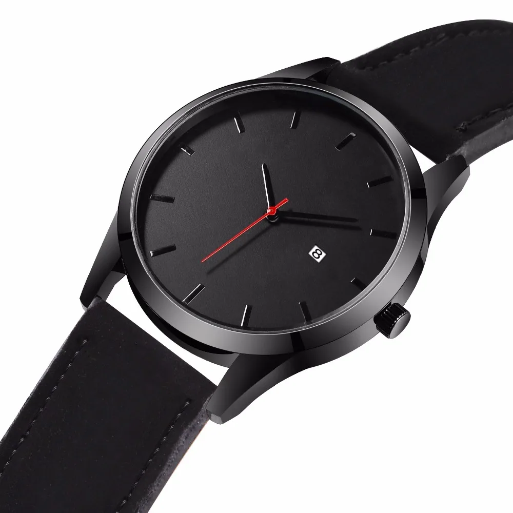 

Large Dial Military Quartz Men Watch Leather Military Quartz-Watch Mens Calendar Wristwatch Relogio Masculino erkek kol saati