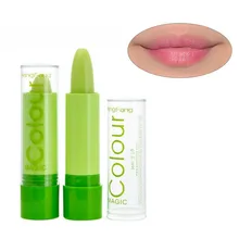 Горячая дизайн Волшебная температура увлажняющий зеленый до розовый длительное изменение цвета губ помада