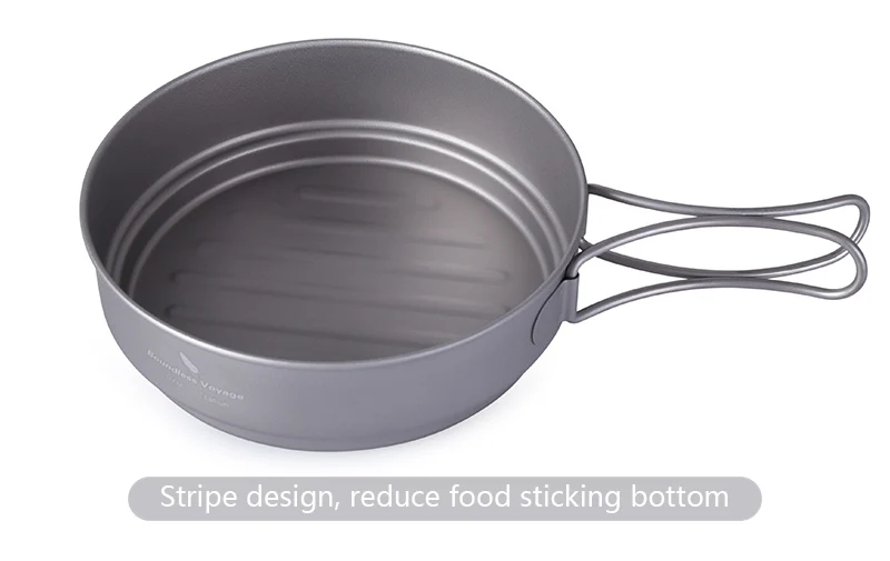 Dobrável de Acampamento ao ar Panela de Sopa Viagem sem Limites Set com Cabo Titanium Pot Pan Livre Kit Bagunça Piquenique Panelas Frigideira Tigela 10 Cheap Louça para ar livre