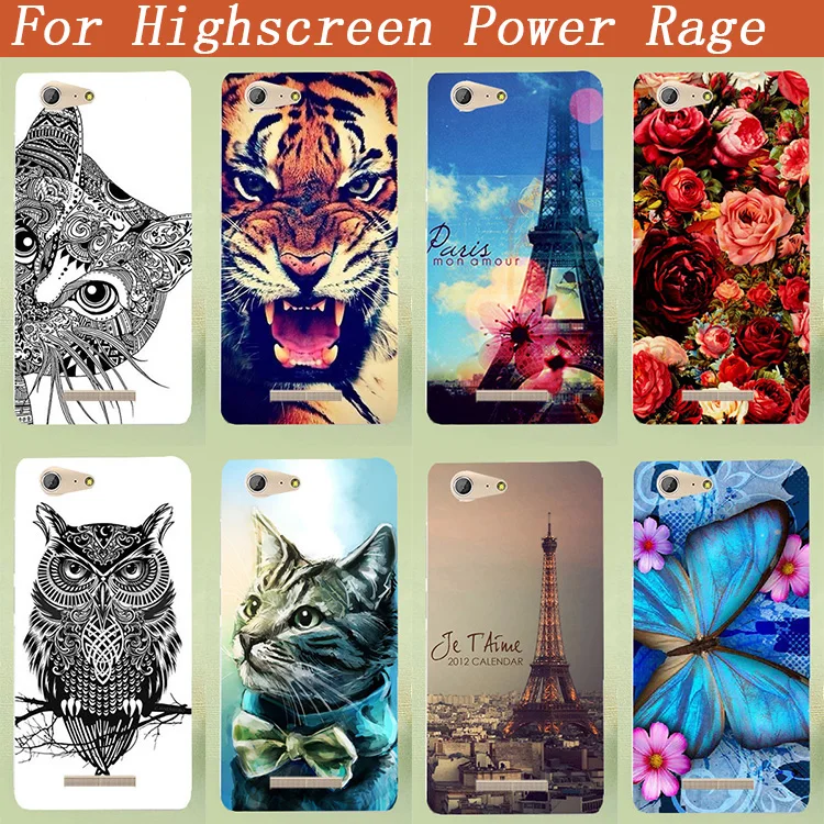 

Case For Highscreen Power Rage 5.0 inch Fashion hard PC Colors Patterns Painted Back Cover For Highscreen Power Rage Phone Cases