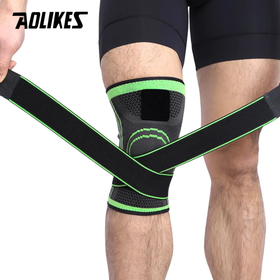 AOLIKES 1 шт. поддержка колена профессиональные защитные спортивные наколенники дышащая повязка наколенники для баскетбола, тенниса, велоспорта