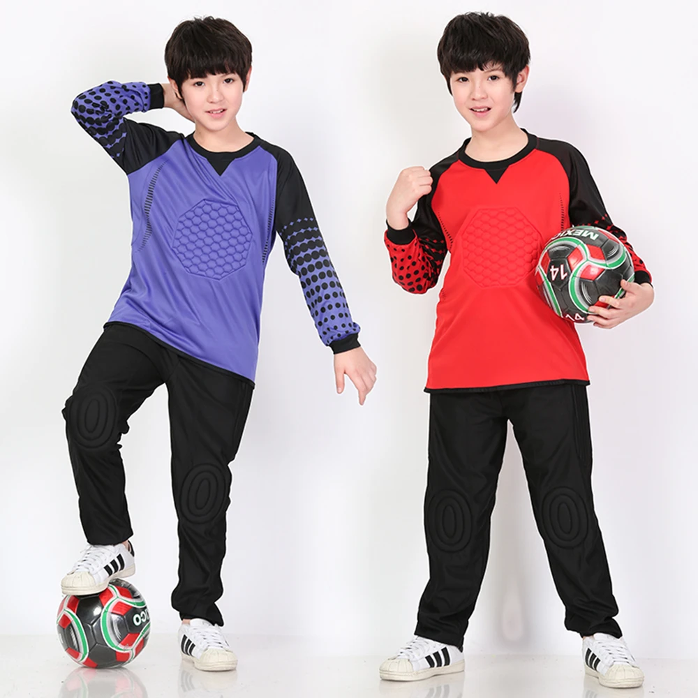 

Boy Kids Youth Soccer sets Goalkeeper Jerseys Survetement Football 2018 Goal keeper Jersey Uniforms Training Pants Customized