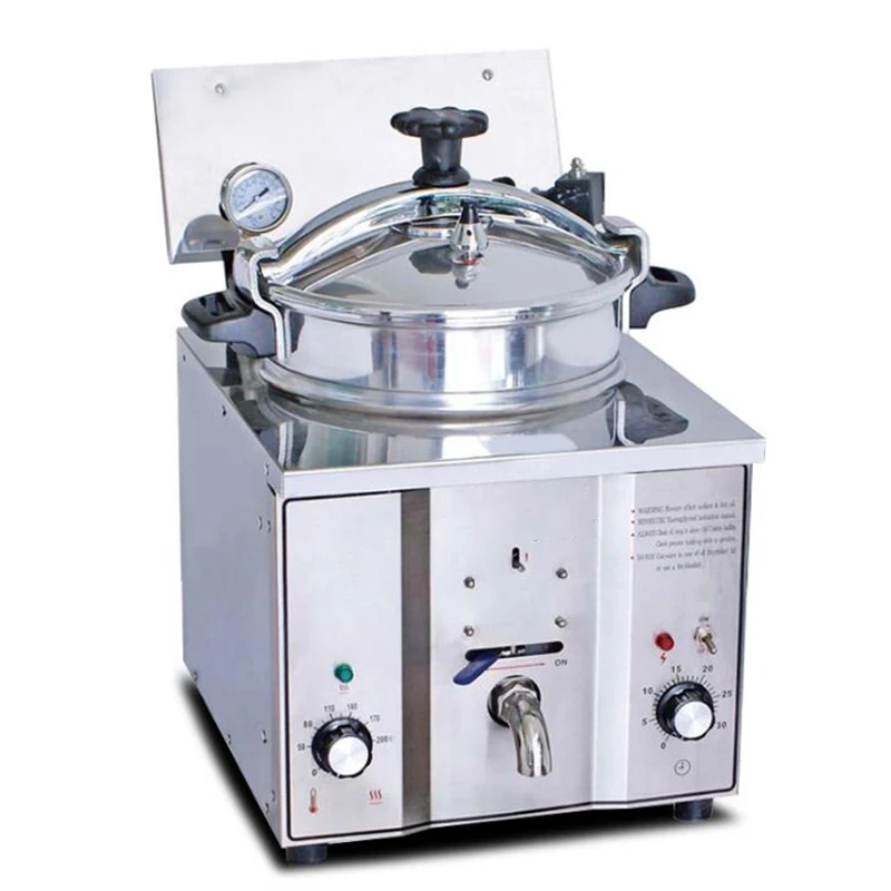 

Commercial Electric Countertop Pressure Fryer 16L Stainless Chicken Fish