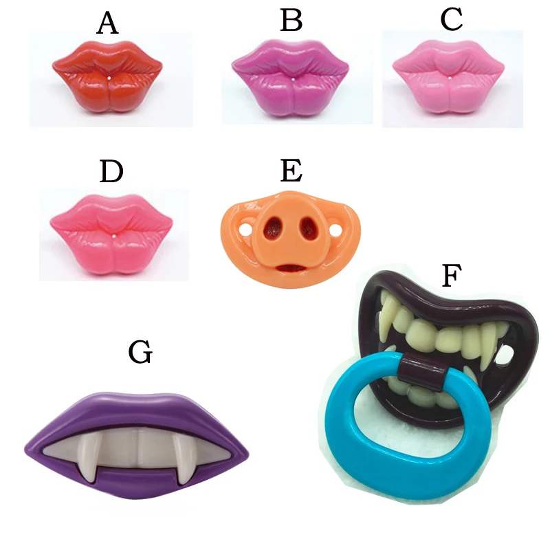 Mix funny Pacifiers Silicone Baby Pacifier Friendly Vampire Pacifier