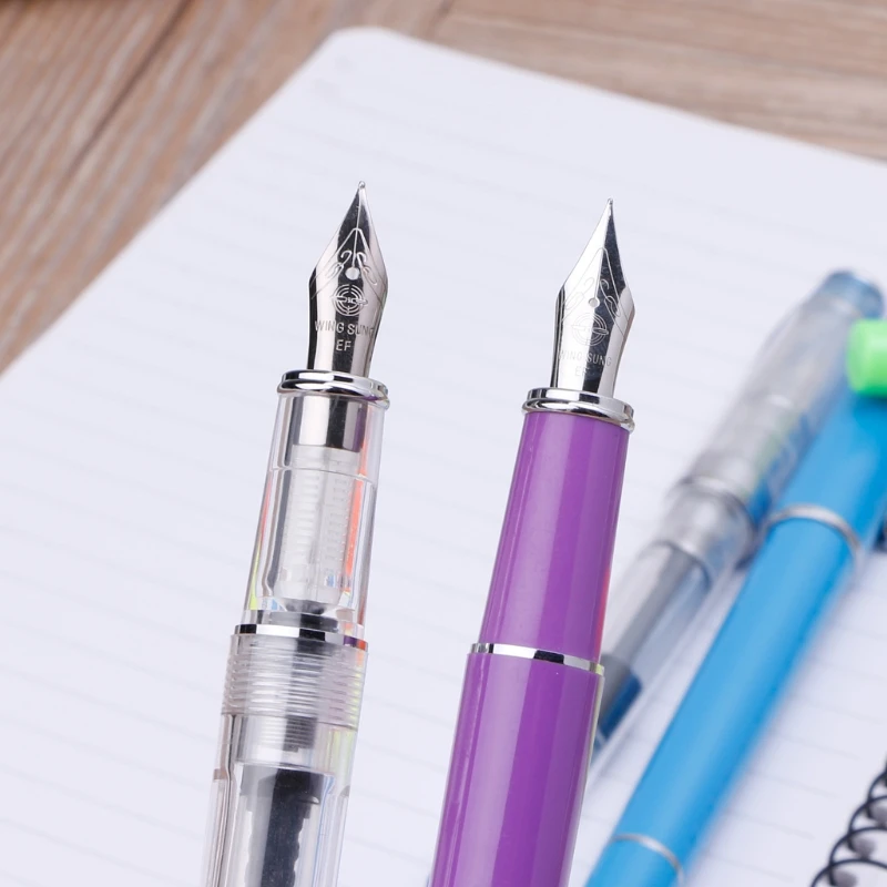 

Transparent Piston Fountain Pen Trim Clip Screw Cap Easy To Fill Canetas