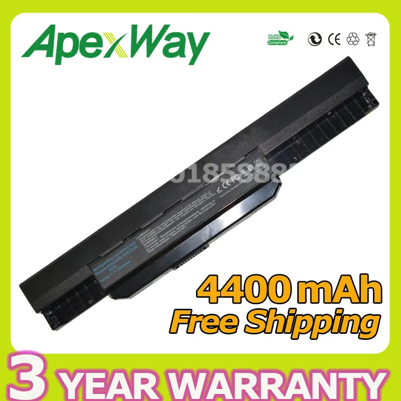 

Apexway 11.1V Laptop battery A32-K53 Battery for ASUS K53 K53E K53F K53J K53S K43E K43J K43S K43SV K53SV K53SD A43 A53S A53SV