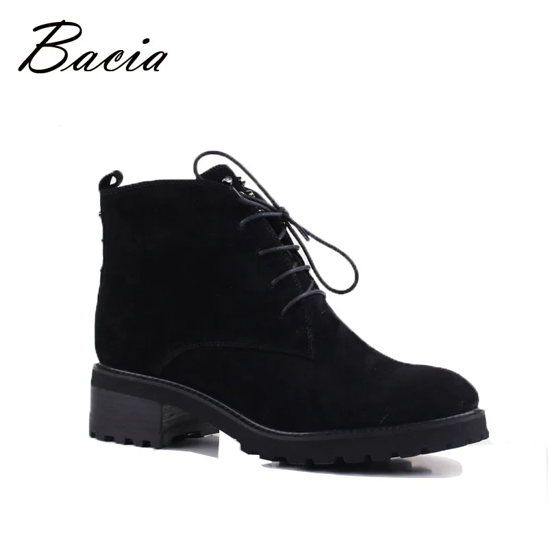 

Bacia Sheep Suede Women Shoes Wool Fur Warm Winter Boots Female Genuine Leather Footwear Ankle Boots Russion Size 35-41 VE001