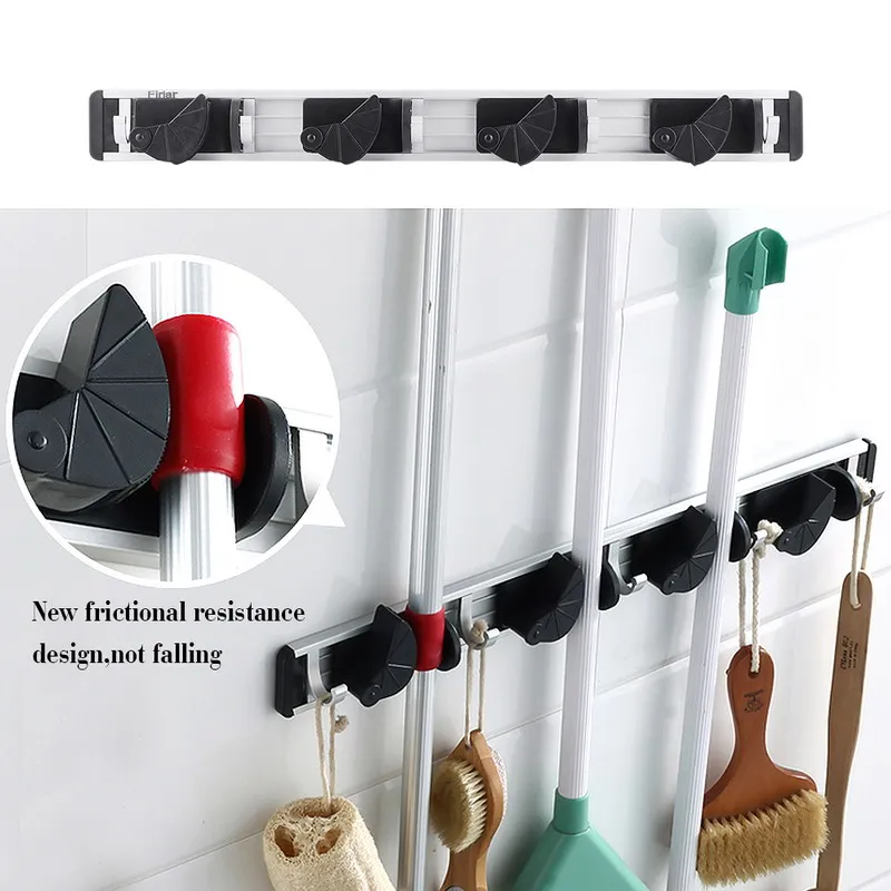 1 x Wall Mount Mop Broom Holder Organizer Garage Storage Solutions