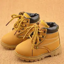 Vente chaude Enfants Neige Bottes Chaud En Cuir Botas Moto Garçons Filles Enfants En Peluche Chaussures En Coton Épais Imperméable Cheville Boot Chaussures