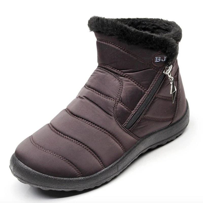 Women Boots Fashion Women Winter Shoes Warm Shoes Woman Side zipper Ladies Snow Boots Winter Boots Ankle Botas Mujer - Цвет: coffee