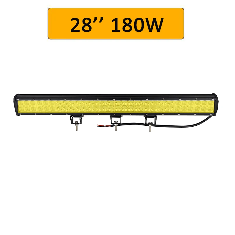 Auxtings желтый 20 дюймов 126 Вт 12 ''22'' 20 ''внедорожный светодиодный светильник 12 в 24 В точечный прожектор Янтарный противотуманный фонарь для джипа автомобиля 4WD грузовика внедорожника - Цвет: 28in 180W no wiring