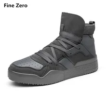 Fine Zero Male Autumn Winter High Top Snow Shoes Men Casual Walking Flats Shoes Ankle Platform Boots Men Chaussure Homme Bota