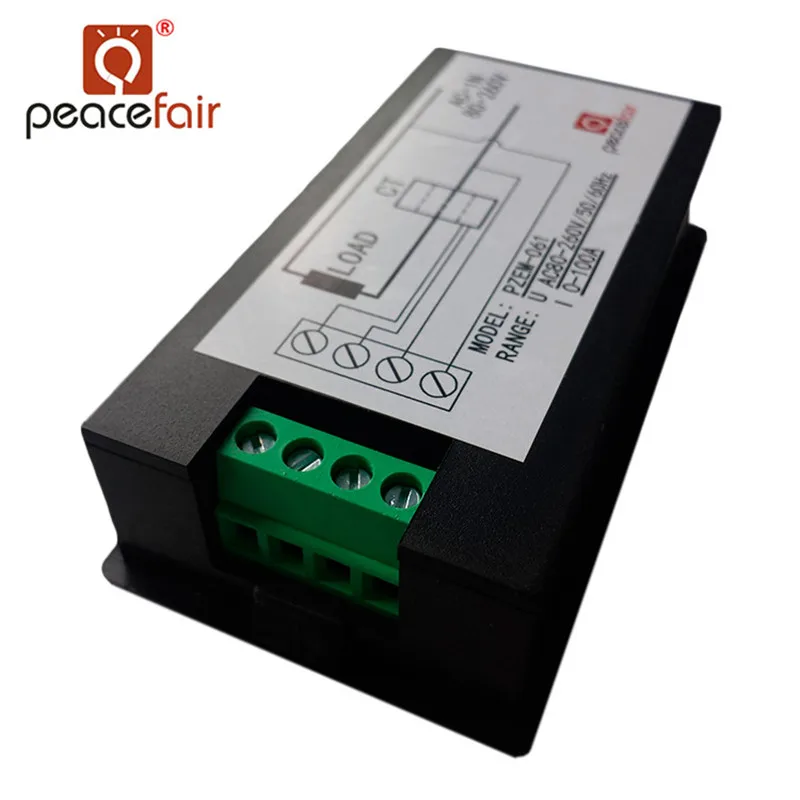 Koop Peacefair AC Eenfase Digitale Wattmeter Power Energy Meter 220V 100A Kwh Meter Homekit PZEM 061 met Coil CT Gratis verzending