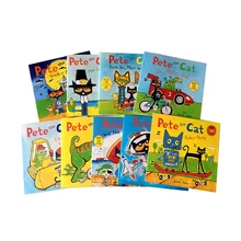 9 books/set Pete The Cat Picture Sticker Books Children Baby famous Story English Tales Child Book Farmyard Story Eary education