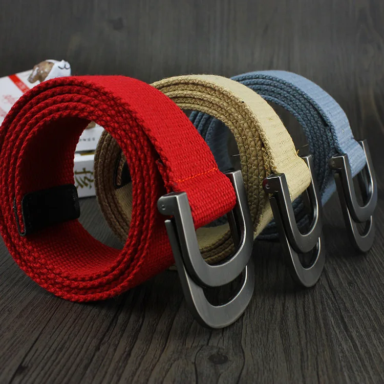 Male&Female Military Tactical Belt High Quality 2.5 mm Thick Solid color Canvas Belt for Men&Women Double Buckle 115cm Length