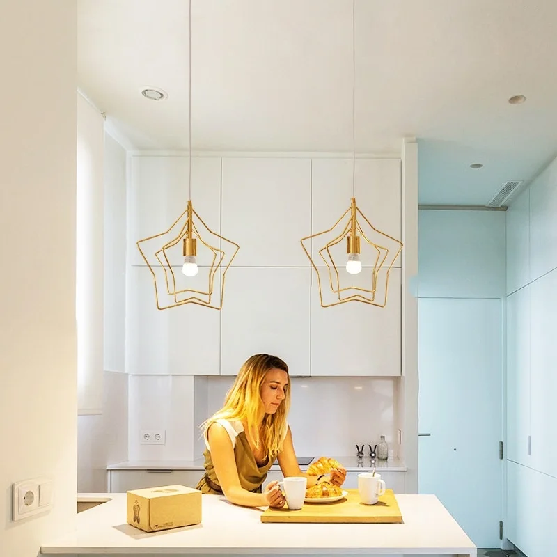 LukLoy LED подвесные светильники Золотая Звезда подвесной светильник для кухни