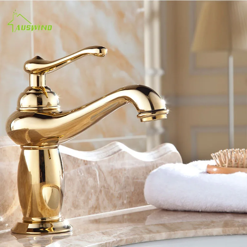 Antique Gold Brass Faucets Bathroom Polished Faucet Sink Basin Mixer Tap Bathroom Accessories Set Antique Gold Brass Faucets Bathroom Polished Faucet Sink Basin Mixer Tap Bathroom Accessories Set