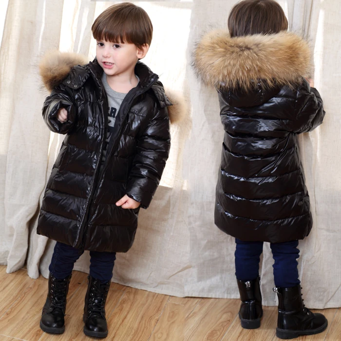 

2018 Winter Down Jacket for Boy Clothes Children's Clothing Snow Wear Kids Outerwear Coat Hooded Warm Parka Real Raccoon Fur