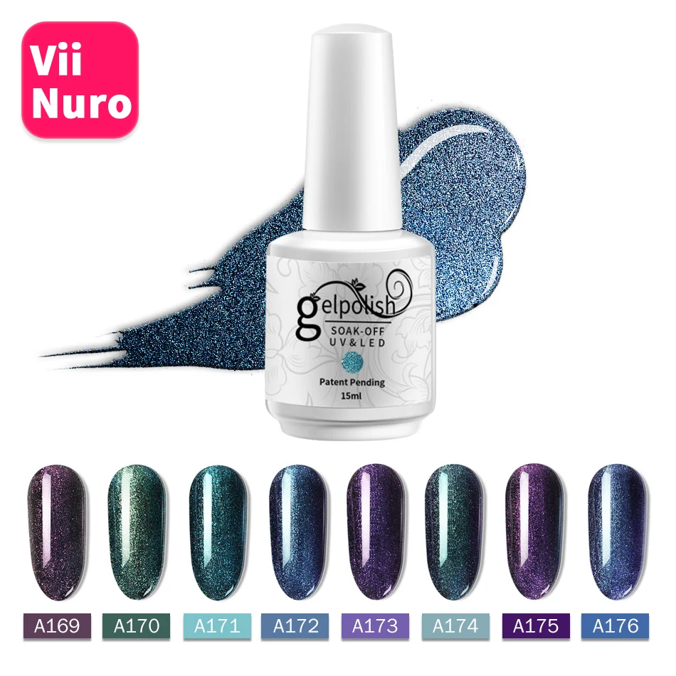 

ViiNuro 15ML Chameleon Gel Nail Polish For Nail Art 8 Neon Colors Nail Gel Lacquer All For Manicure Base And Top To Nail