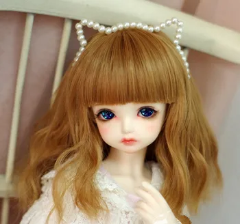 

High tempereature wire doll wigs light brown medium-length curly hair available for 1/6 1/4 1/3 BJD SD DD MDD doll accessories