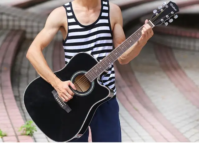 Cheap 41-14 NEW guitars 41 inch high quality black Acoustic Guitar Rosewood Fingerboard guitarra with guitar strings