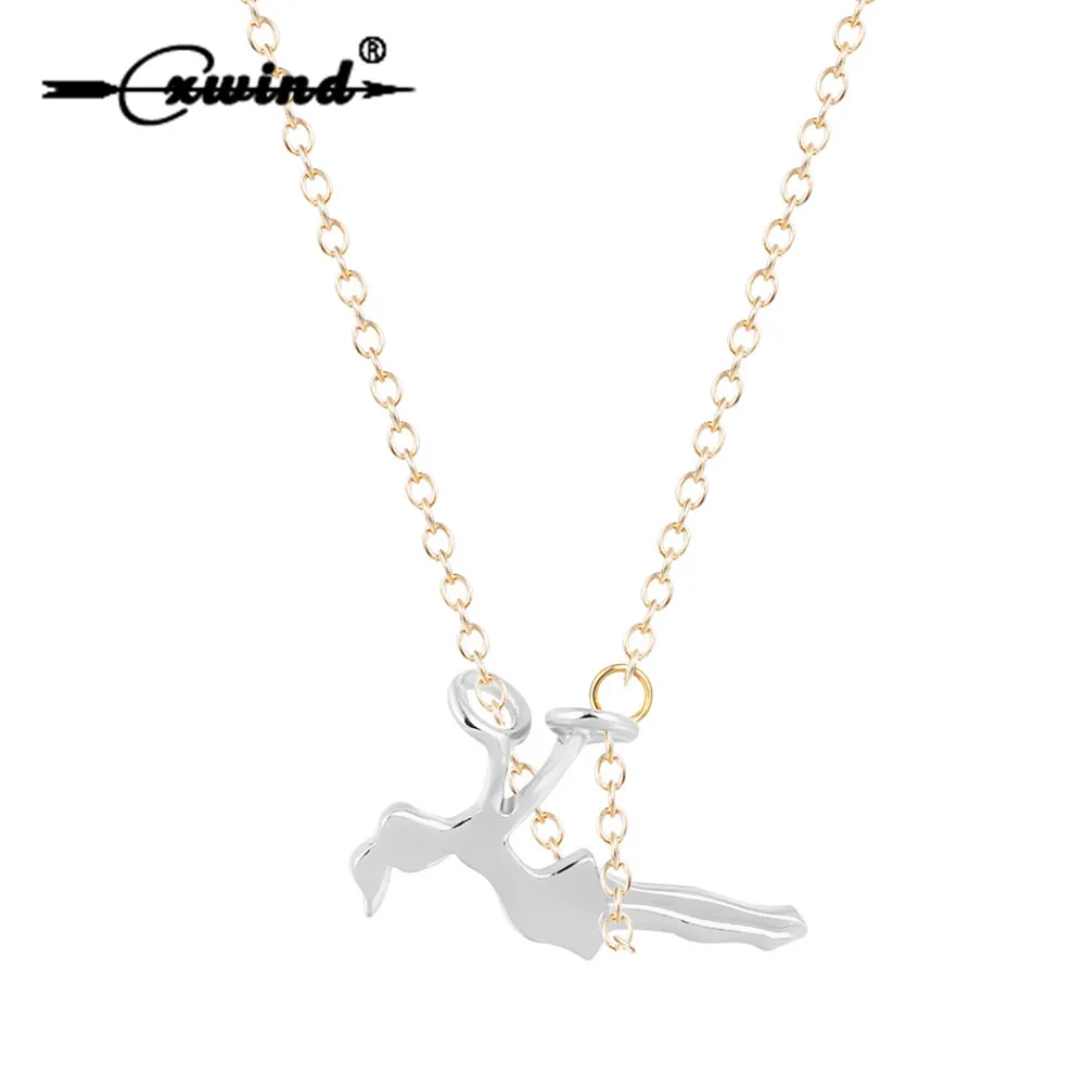 

Cxwind Fashion Jewelry Girl On A Swing Necklace, Gold Sport Pendant Chain Necklaces for Women Statement Necklace Jewelry colar