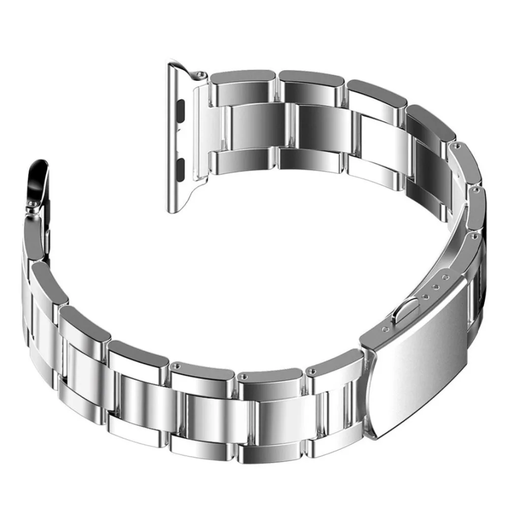 Женщина мужчина часы из нержавеющей стали смотреть группы для iwatch apple watch ремешок