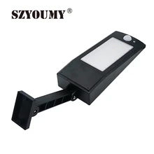SZYOUMY беспроводной солнечный уличный свет 48 Светодиодный 900LM 4500 mAh автоматический PIR датчик движения садовый настенный светильник для наружного водонепроницаемого освещения