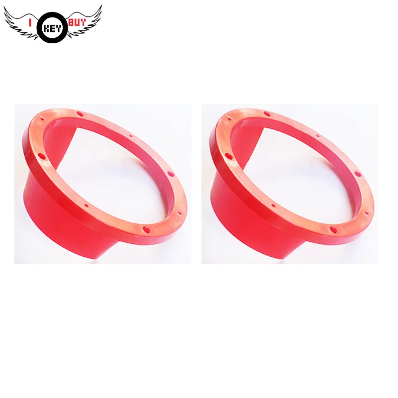 

I Key Buy 2PCS Car Audio Modified Accessories Speakers Holder Mounting Parts 6.5-Inch Speaker Waterproof Cover With Holes Red