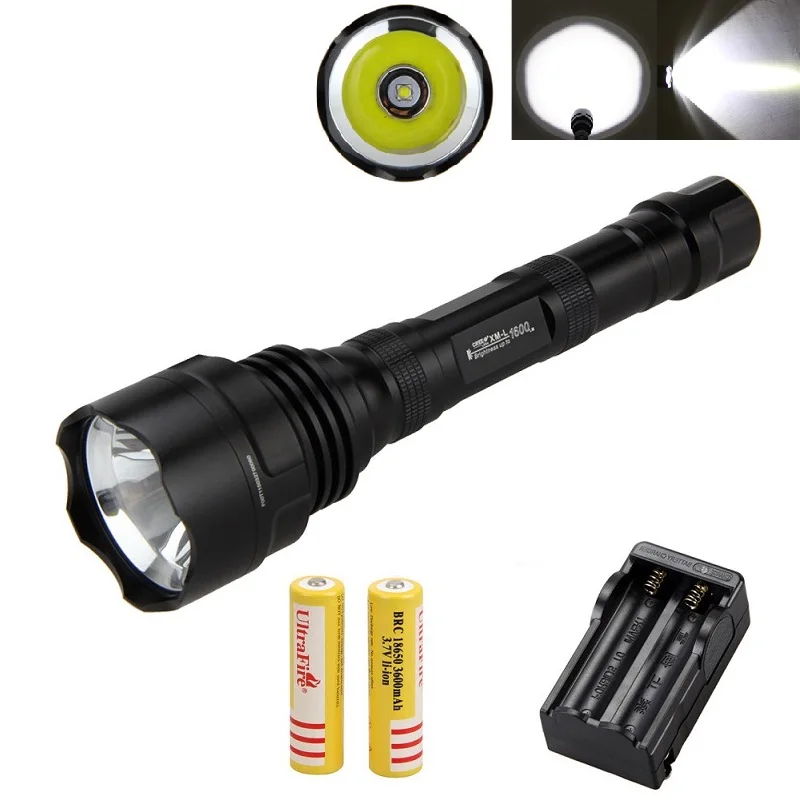 

2500Lm XML T6 LED Tactical Flashlight Torch Light +2x3600mAh Battery+Dual Charger