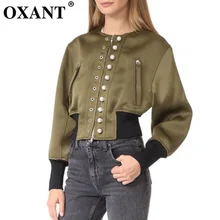 OXANT в стиле панк короткая куртка Топы женские ушко Preal пальто с длинными рукавами Для женщин Повседневная одежда большой Размеры Осенняя мода