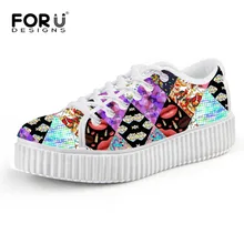 FORUDESIGNS/ г., осенняя модная женская обувь на плоской платформе разноцветная Брендовая женская дышащая обувь на толстой резиновой подошве со шнуровкой