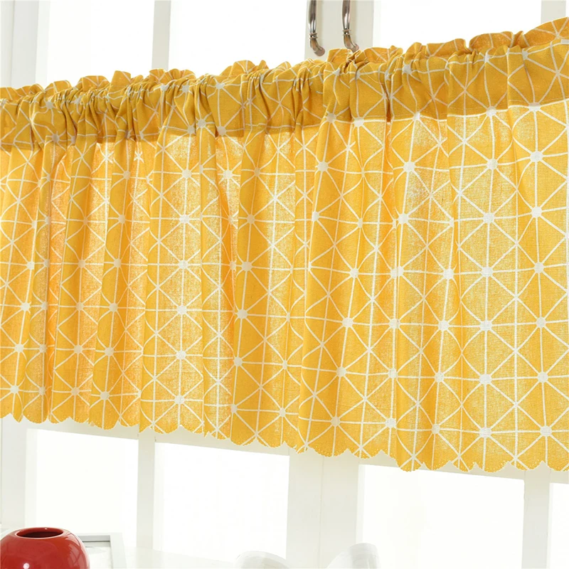 Modern Elegant Minimalist Style Cotton Linen Blinds Kitchen Half