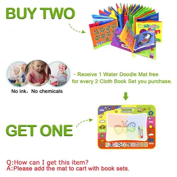 

Baby's First Non-Toxic Soft Cloth Book Set- Crinkle,Multicolor- (Friction with a rustling Sound) - Pack of 8